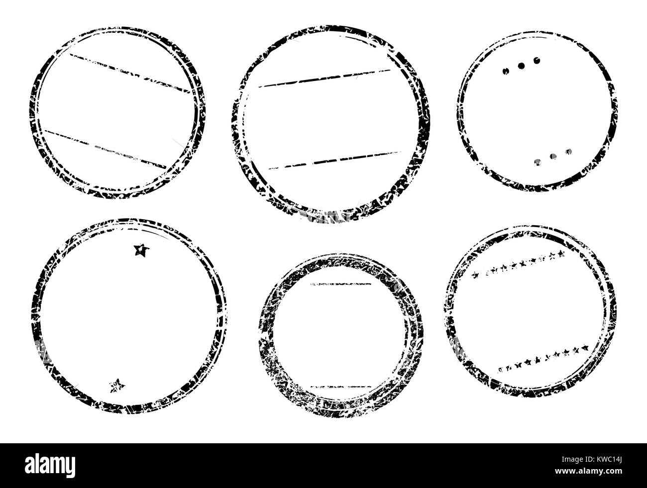 Set of six grunge vector templates for rubber stamps Stock Vector Image ...
