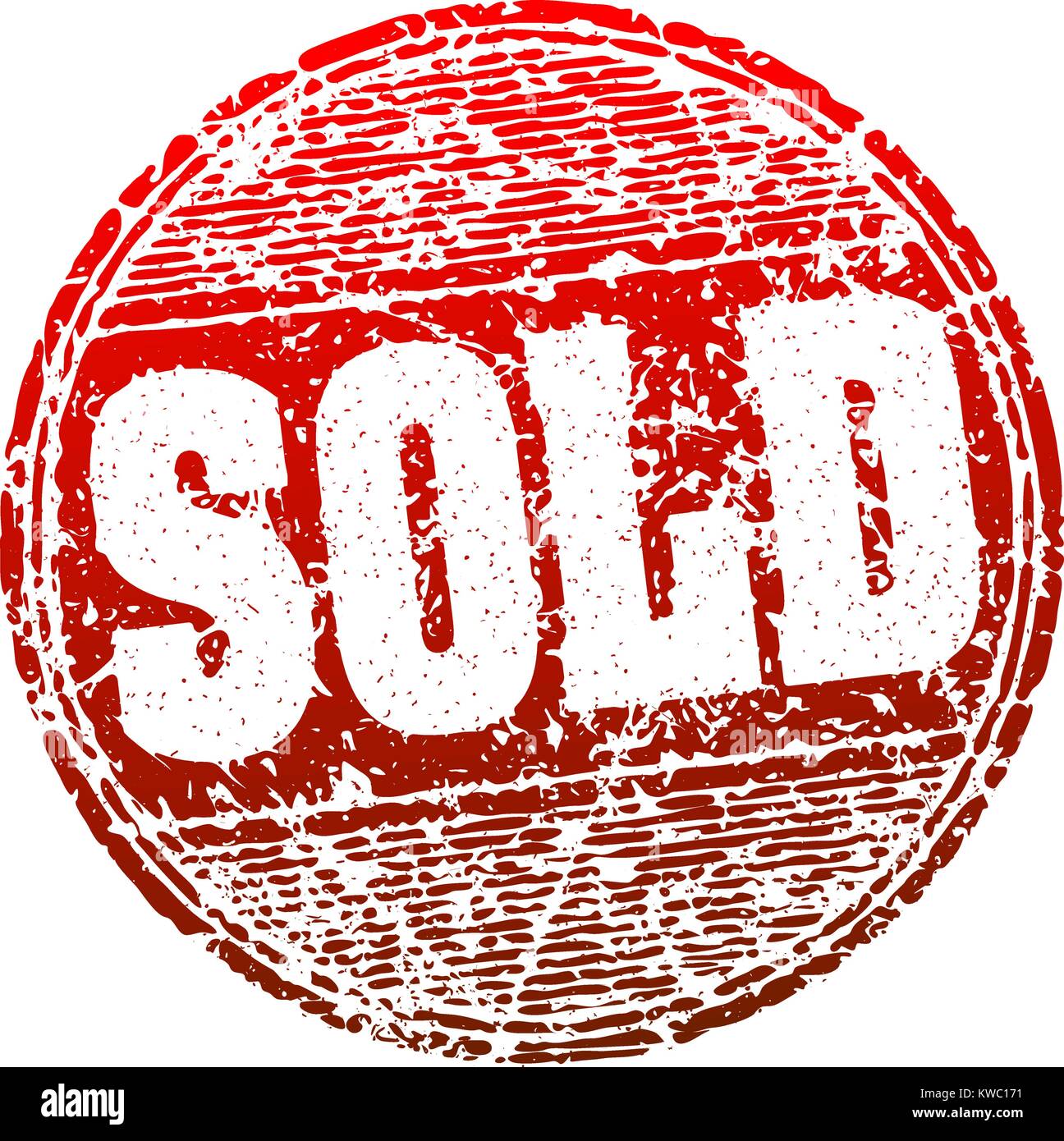 Sold red grunge style vector rubber stamp Stock Vector