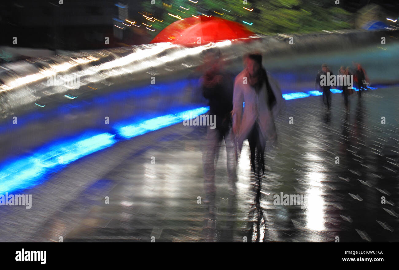 A rainy night in Sheffield Stock Photo