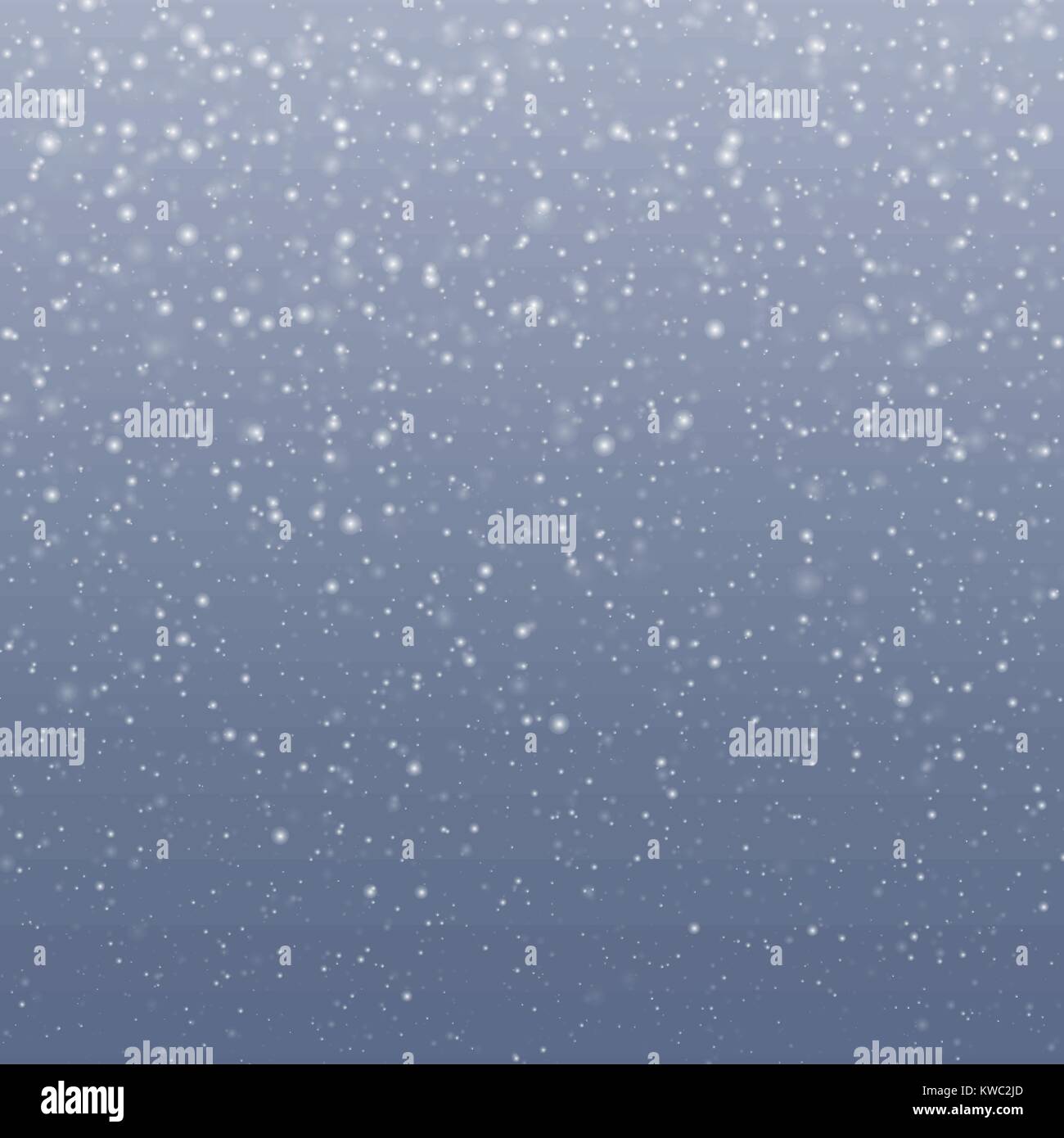 Falling transparent snowflakes with blue-gray sky, changeable ...