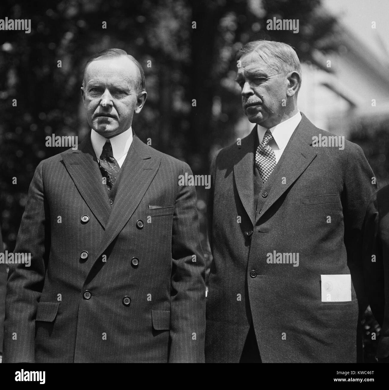 President Calvin Coolidge with Hubert Work, Secretary of the Interior ...