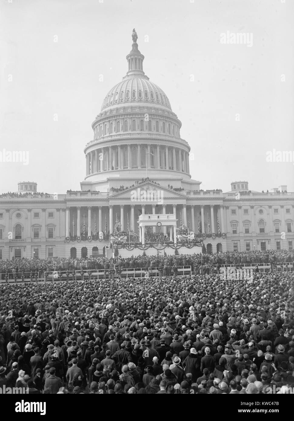 The Capitol and crowd at the March 4, 1925 inauguration of President ...