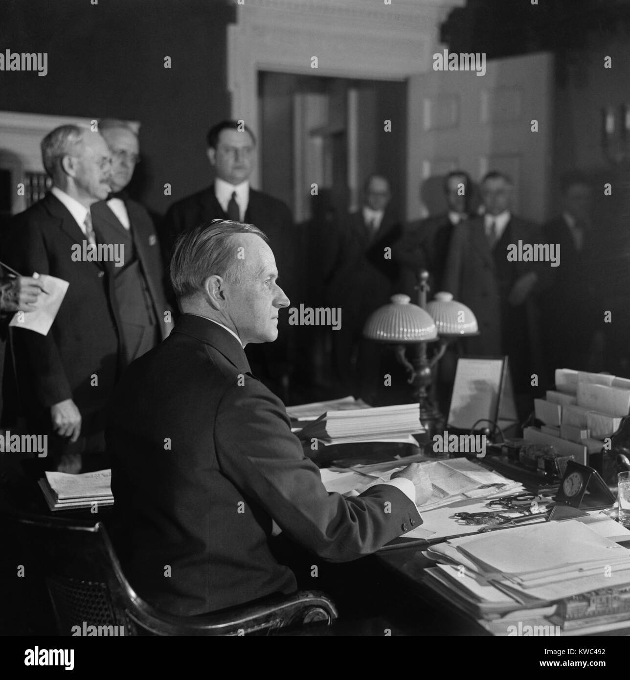 President Calvin Coolidge Signing The United States Revenue