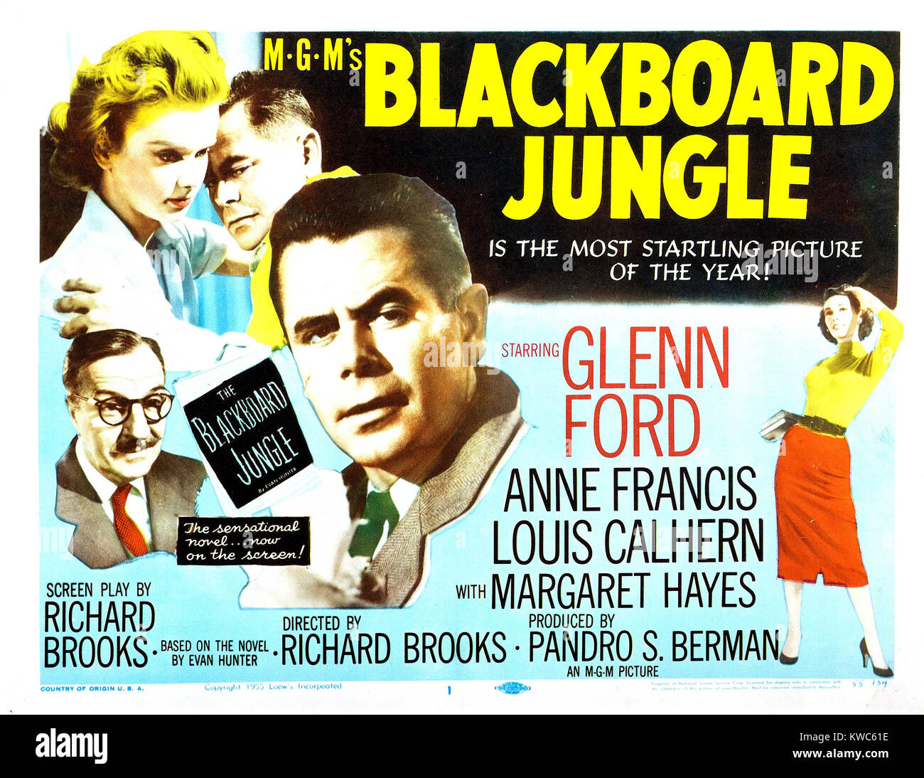 BLACKBOARD JUNGLE, Louis Calhern, Anne Francis, Glenn Ford, Margaret