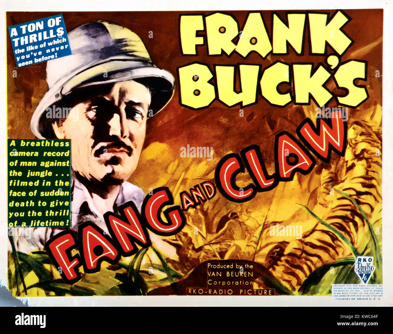 FANG AND CLAW, Frank Buck, 1935 Stock Photo
