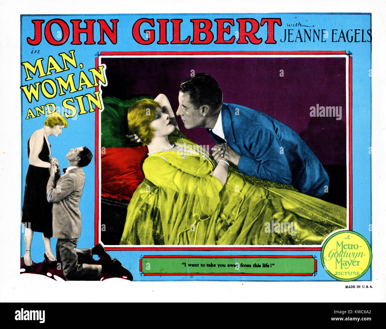 MAN, WOMAN AND SIN, from left: Jeanne Eagels, John Gilbert, 1927 Stock Photo
