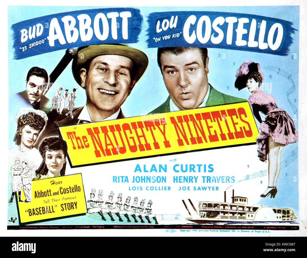 THE NAUGHTY NINETIES, Bud Abbott, Lou Costello, Alan Curtis, Rita Johnson, Lois Collier, 1945 Stock Photo