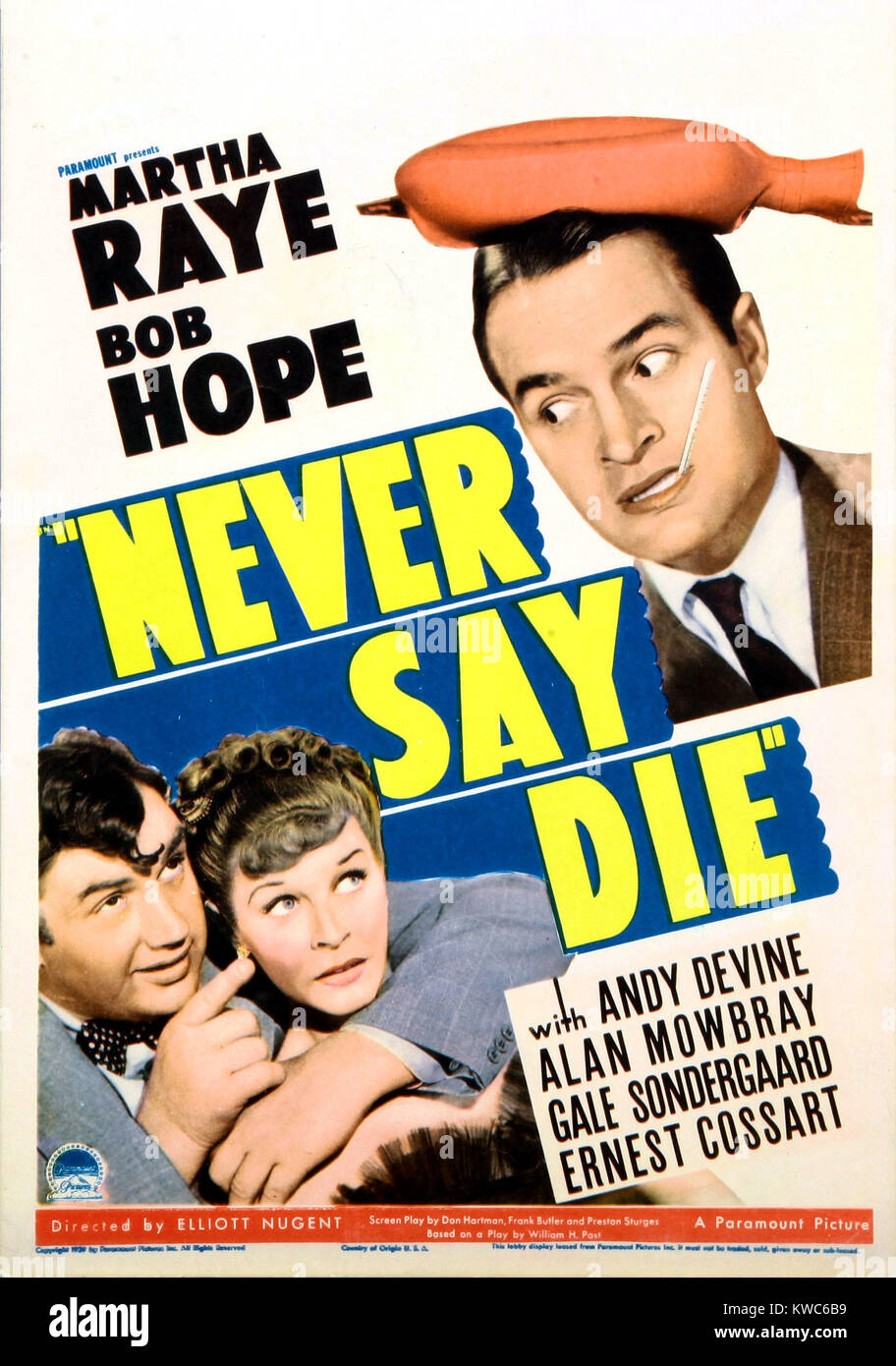 NEVER SAY DIE, Andy Devine, Martha Raye, Bob Hope, 1939 Stock Photo