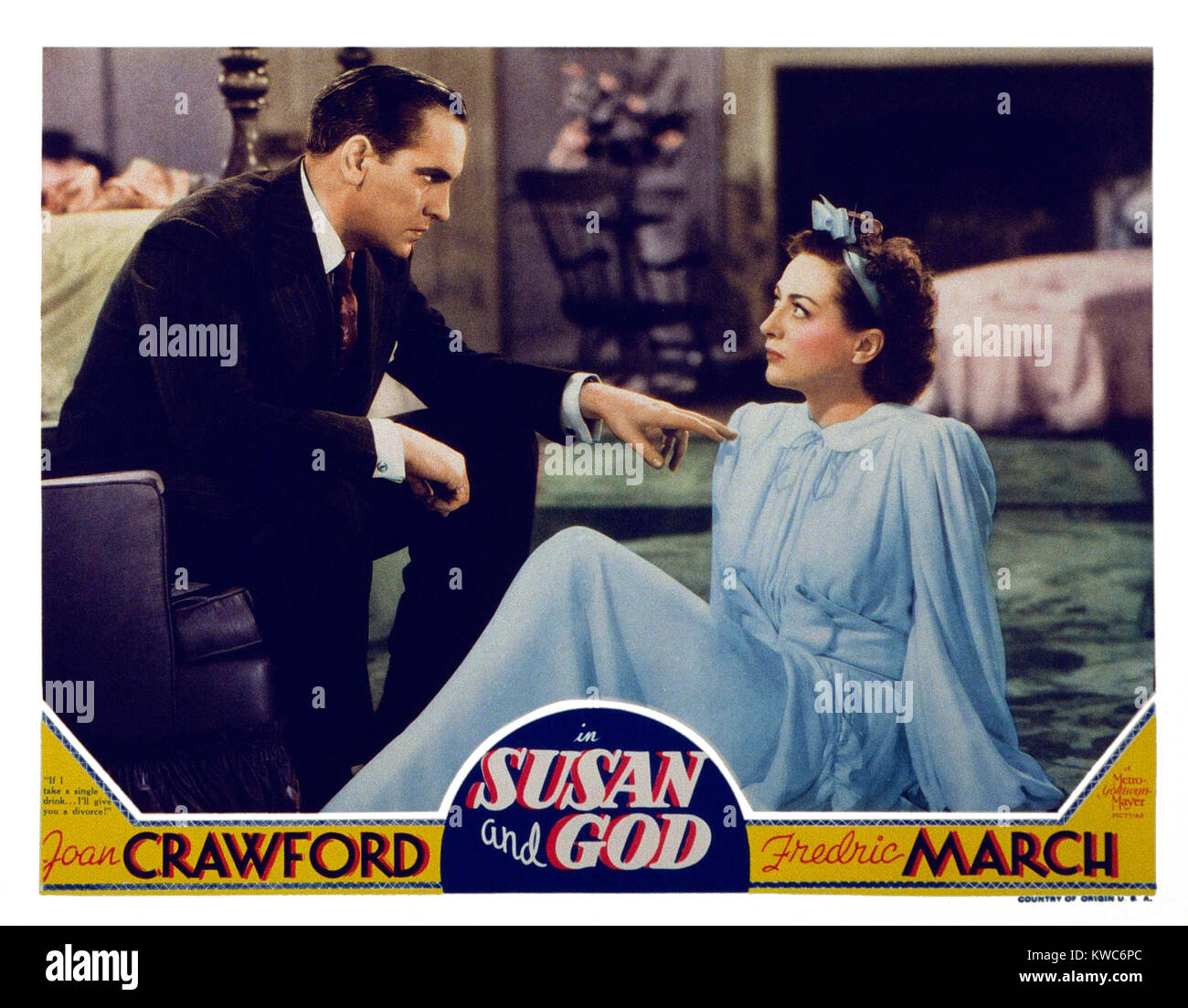 SUSAN AND GOD, US lobbycard, from left: Fredric March, Joan Crawford ...