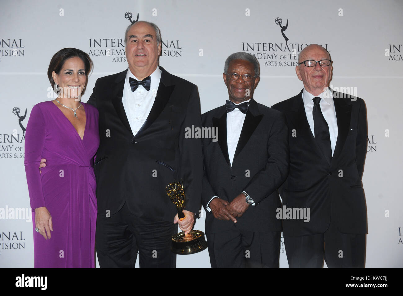 NEW YORK, NY - NOVEMBER 24: Gloria Pires, Globo Roberto, Irineu Marinho,  Milton Goncalves, R attends the 2014 International Academy Of Television  Arts & Sciences Awards at the New York Hilton on