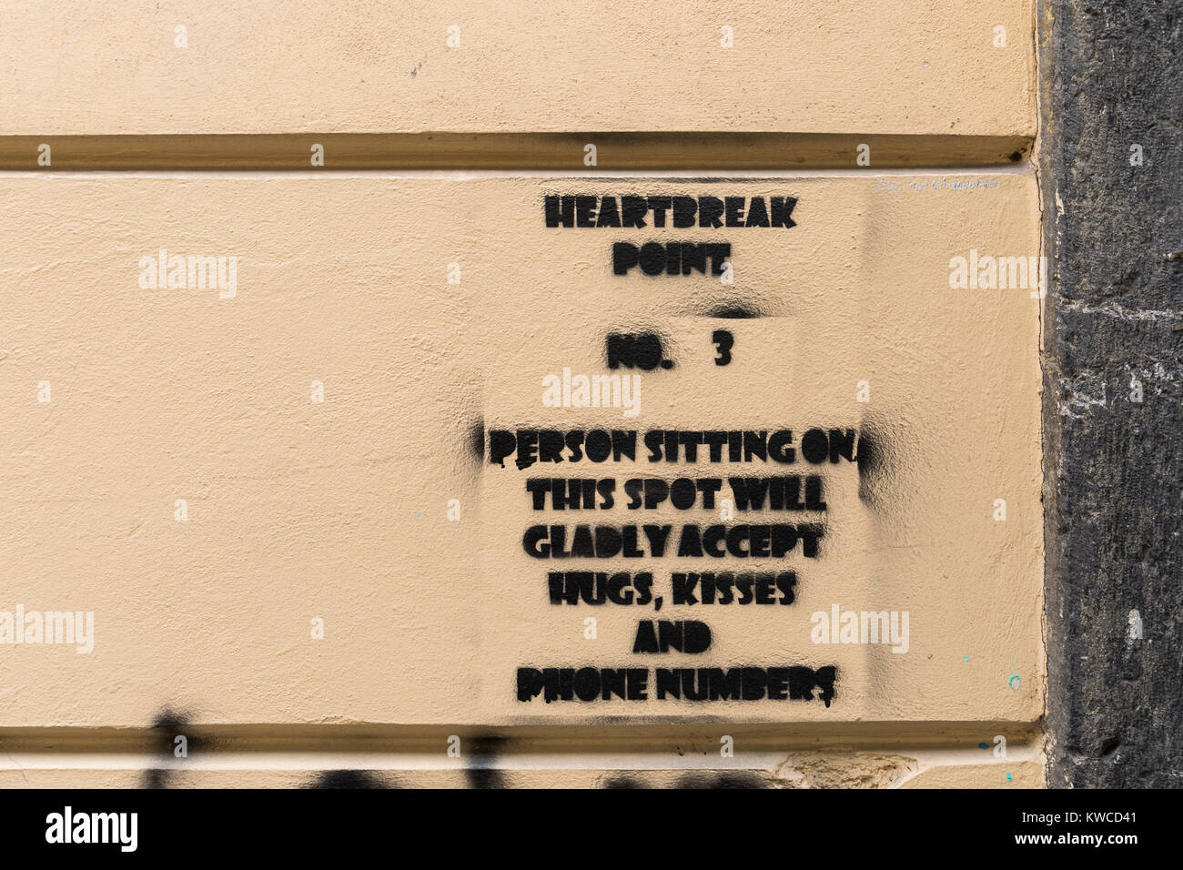 Heartbreak point graffiti - Ljubljana, Slovenia Stock Photo