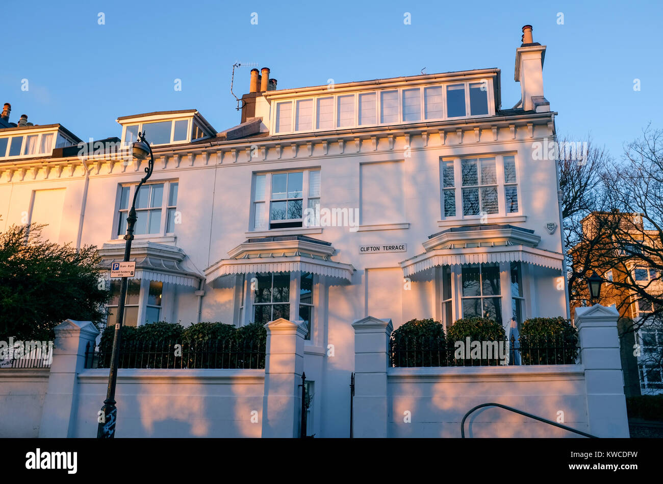 Clifton Terrace Regency style houses in sought after area of Brighton Stock Photo