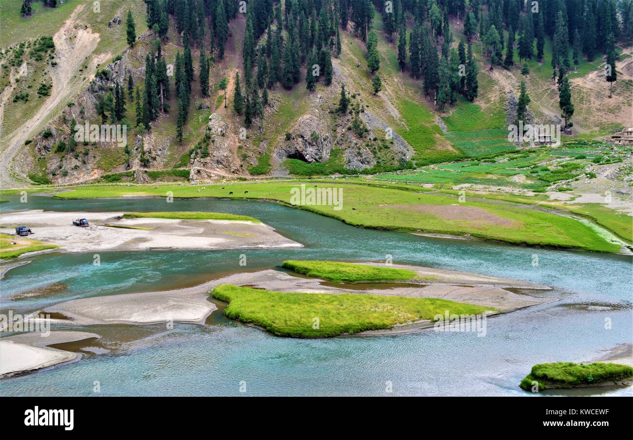 Most Beautiful view near Naran Valley Pakistan Stock Photo