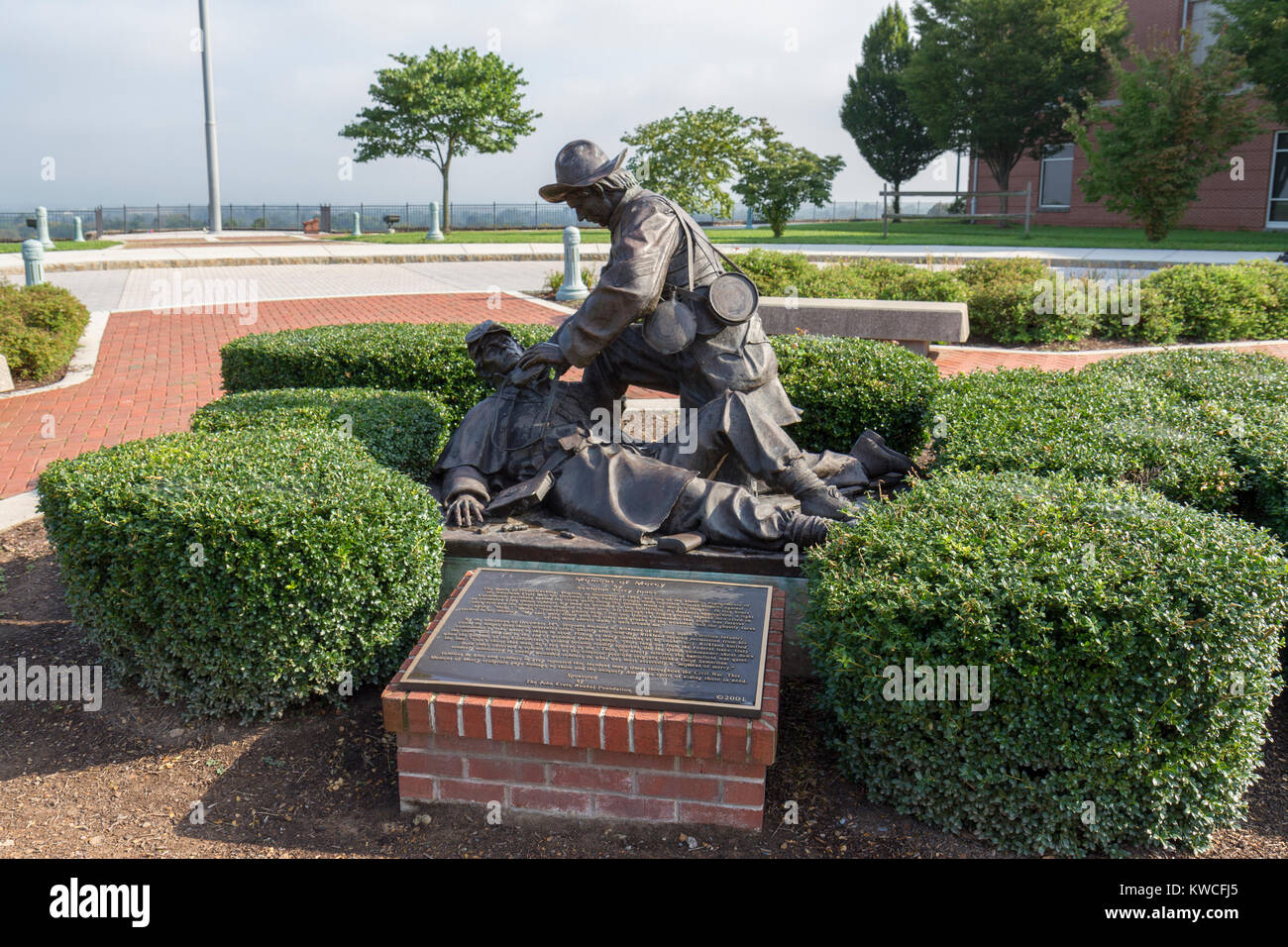 "Moment of Mercy" sculpture by Terry Jones at the entrance to the