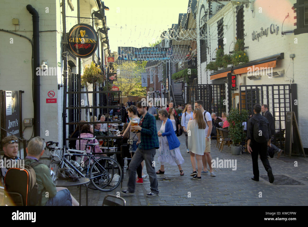 Ubiquitous Chip bars and restaurants eating out food and drink Glasgow in the summer sun Ashton Lane, Glasgow, United Kingdom Stock Photo