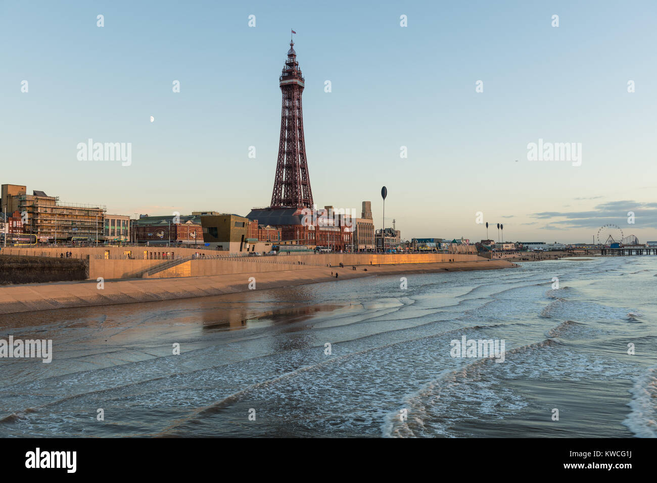 Blackpool Tower with beach in foreground Stock Photo