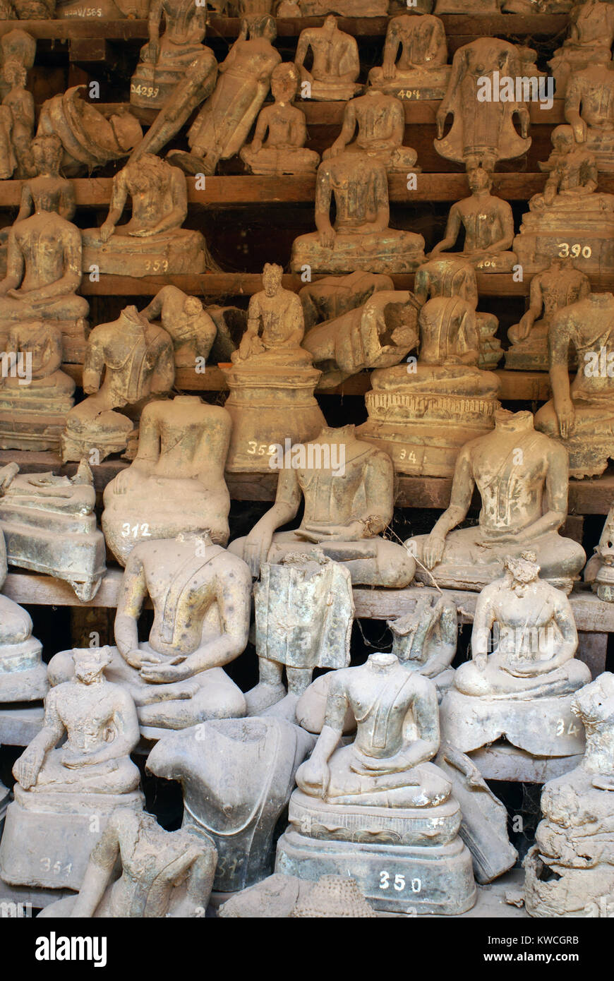 Buddhas in Sisaket, Vyentyan, Laos Stock Photo
