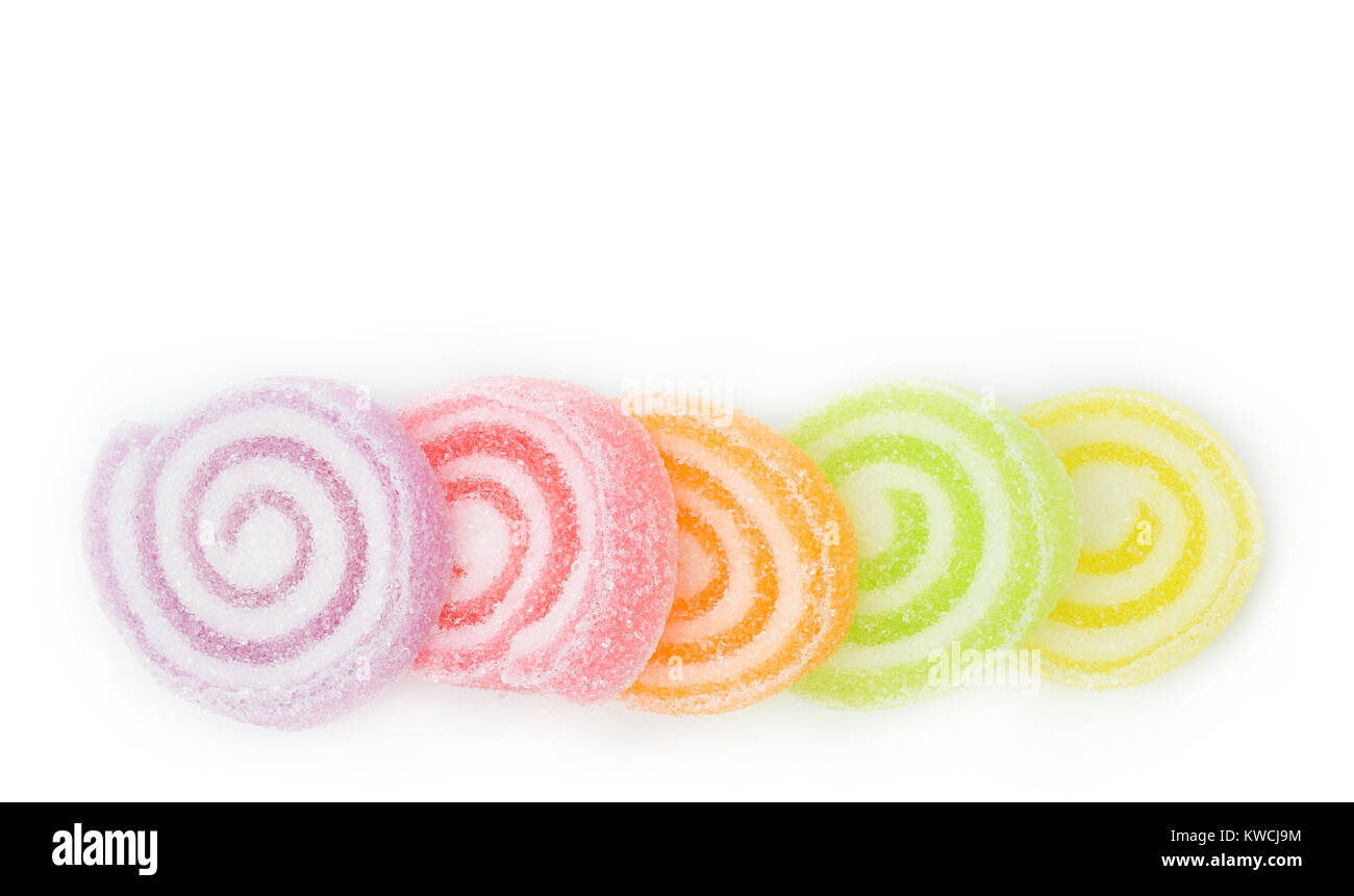 jelly sugar candies on a white background Stock Photo - Alamy