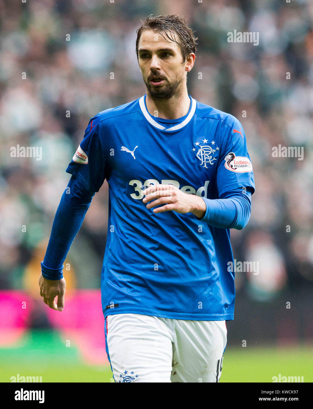 Rangers Niko Kranjcar during the Scottish Premiership match at Celtic Park, Glasgow. Stock Photo