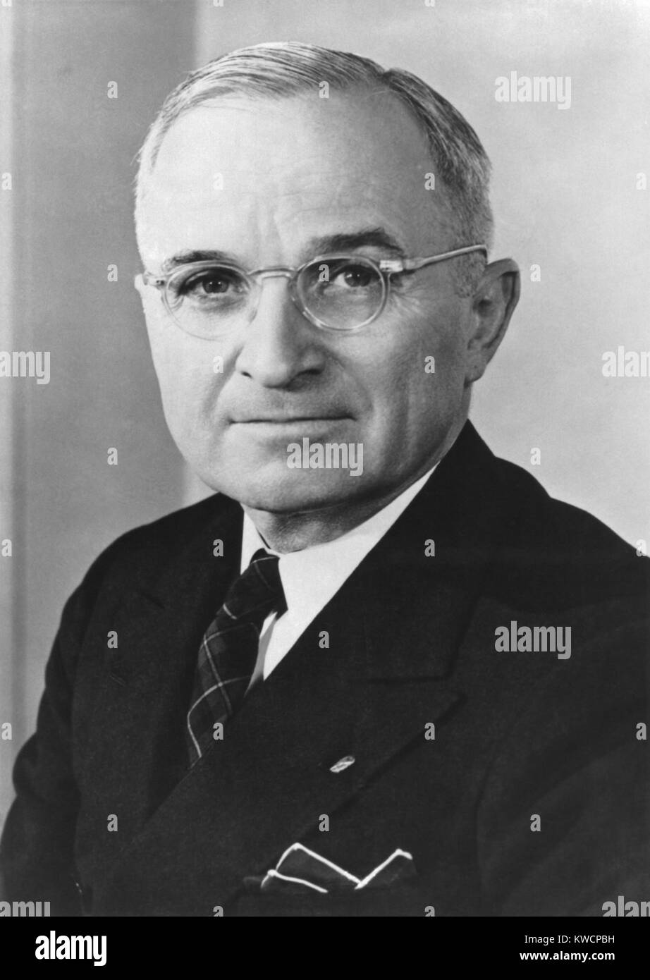 Harry Truman, President of U.S. from April 12, 1945 to Jan. 20, 1953. - (BSLOC 2014 15 7) Stock Photo