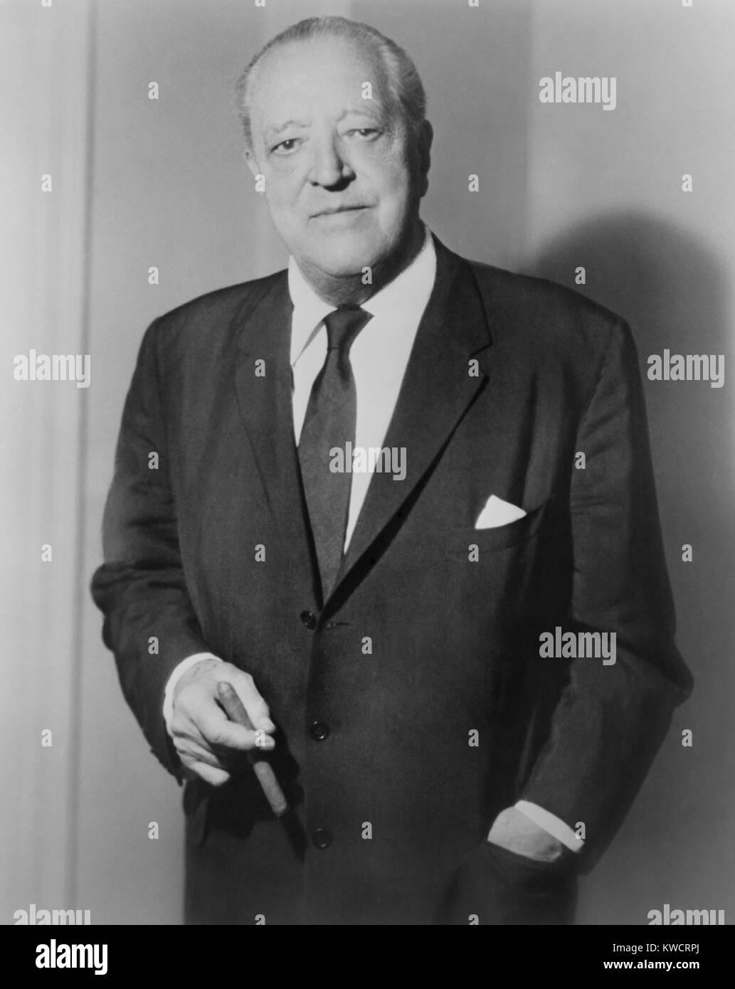 Ludwig Mies van der Rohe, German-American architect and educator. Mies emigrated to the U.S.in 1937, and settled in Chicago to head the architecture department of the new Illinois Institute of Technology. Mies was one of the most important 20th c. International Style architects. - (BSLOC 2015 1 24) Stock Photo