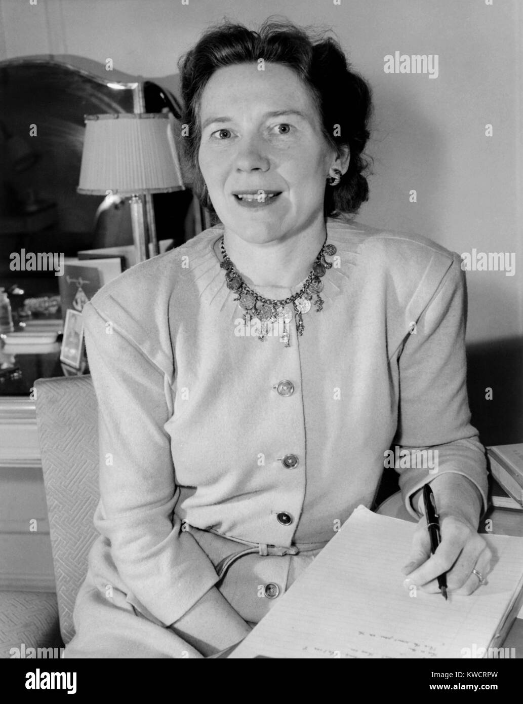 Jessamyn West, American novelist who drew from the tales she heard in her Quaker family. Her best known book, 'The Friendly Persuasion' 1945, was made into a film starring Gary Cooper in 1956. - (BSLOC 2015 1 29) Stock Photo