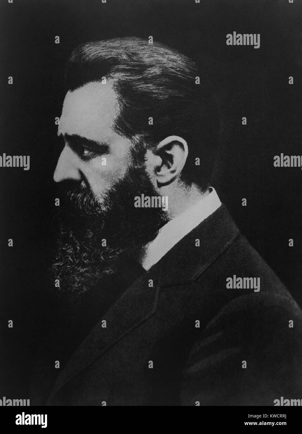 Theodore Herzl founded the World Zionist Organization in 1897. He promoted Jewish migration to Palestine to establish a Jewish nation. - (BSLOC 2015 1 42) Stock Photo