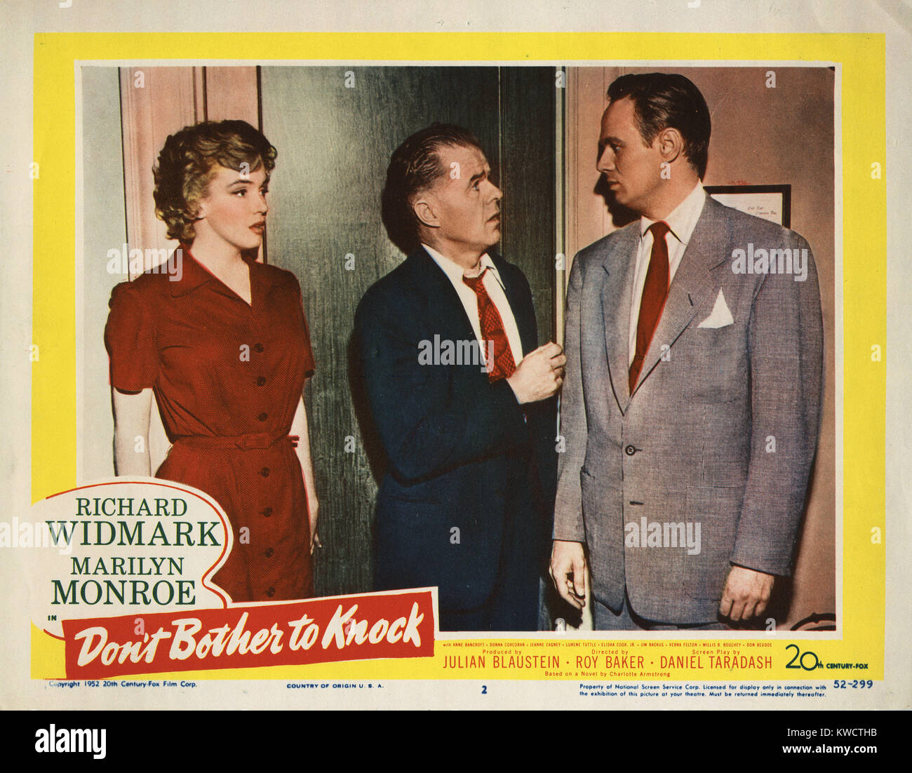 DON'T BOTHER TO KNOCK, from left: Elisha Cook jr., Marilyn Monroe, 1952  Stock Photo - Alamy