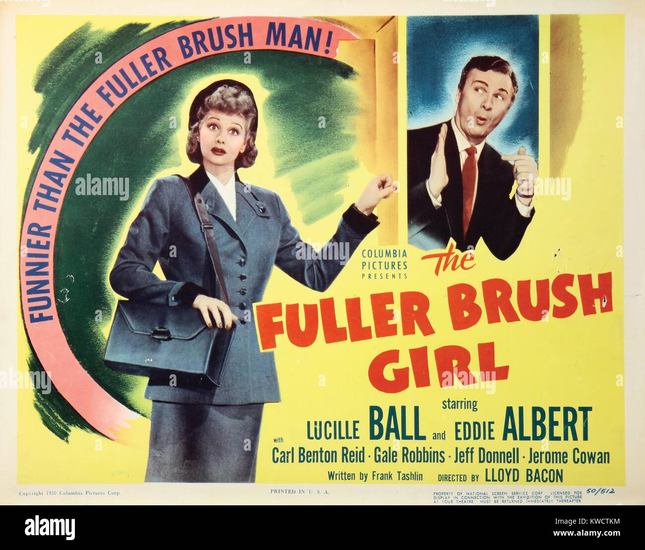THE FULLER BRUSH GIRL, from left: Lucille Ball, Eddie Albert, 1950. Stock Photo