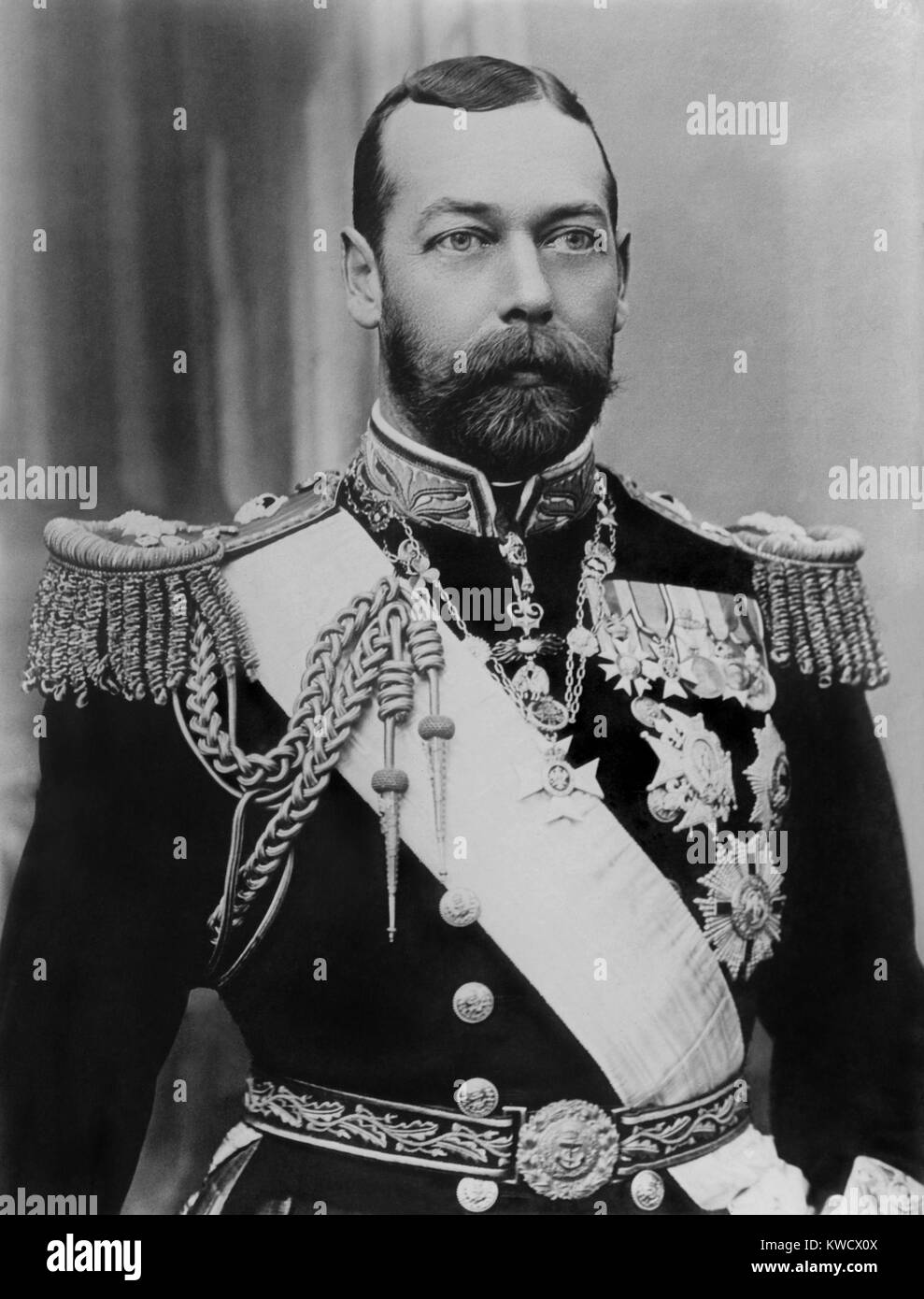 King George V of Britain, c. 1910, shortly after his accession to the throne (BSLOC 2017 1 81) Stock Photo