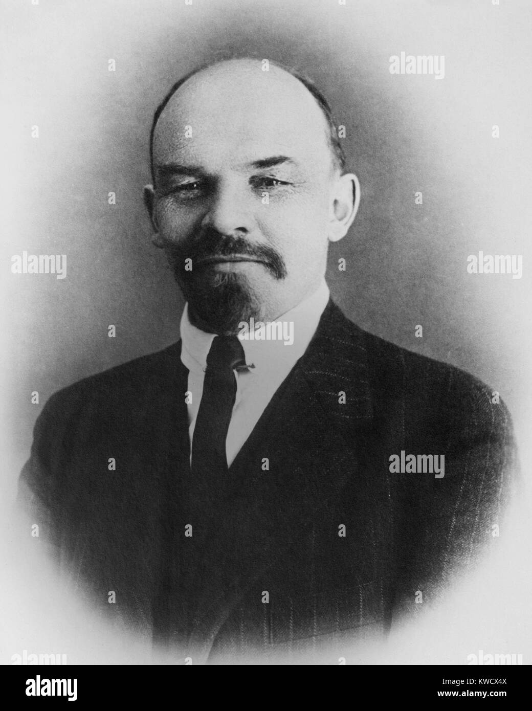 Vladimir Ilyich Ulyanov Lenin, 1916 while in political exile in Switzerland. Possibly taken at the Kienthal Conference (aka. Second Zimmerwald Conference) an international conference of socialists who opposed the First World War (BSLOC_2017_2_17) Stock Photo