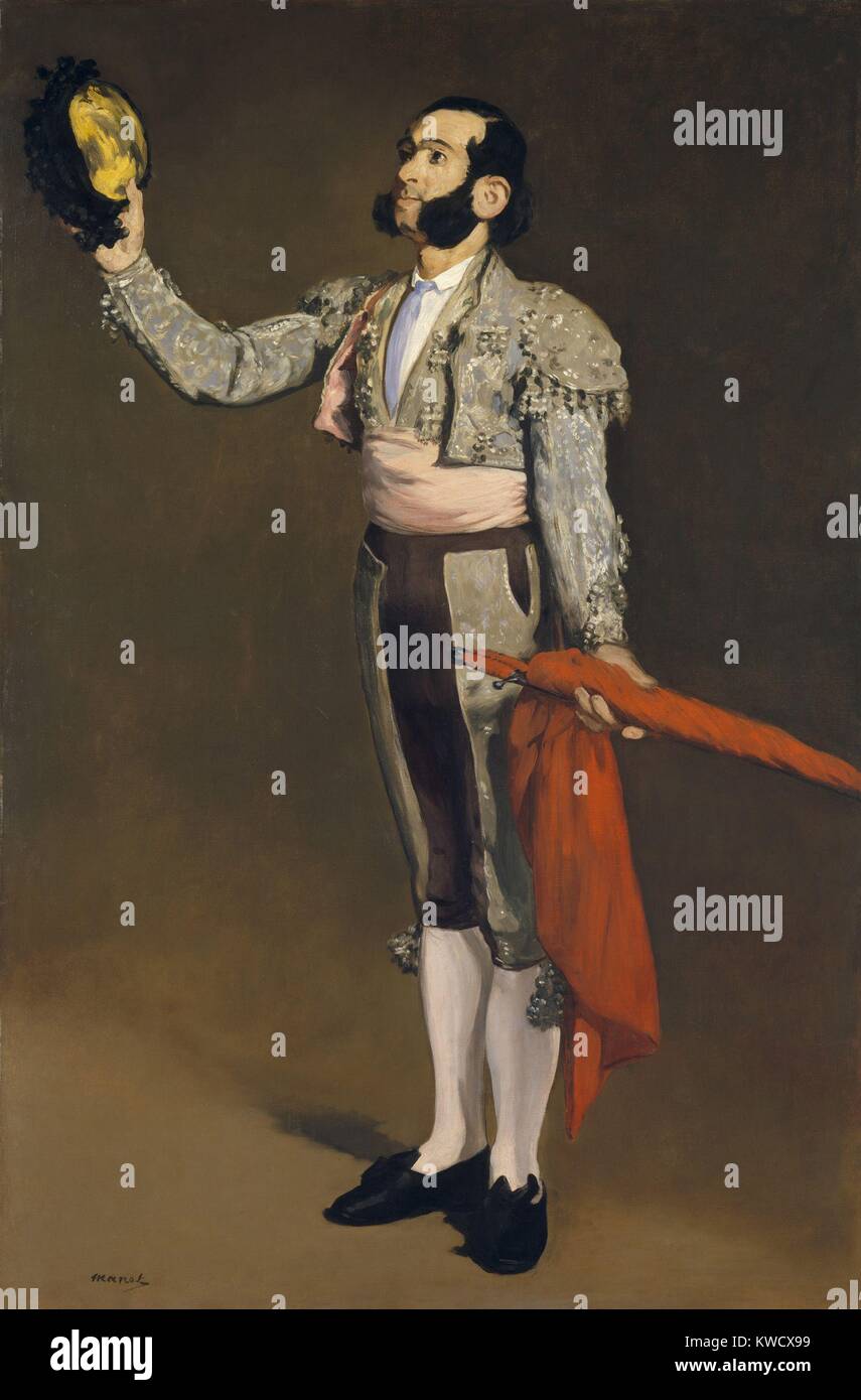 A Matador, by Edouard Manet, 1866-67, French impressionist painting, oil on canvas. This is a portrait of Cayetano Sanz y Pozas, a famous Spanish bullfighter (BSLOC 2017 3 10) Stock Photo