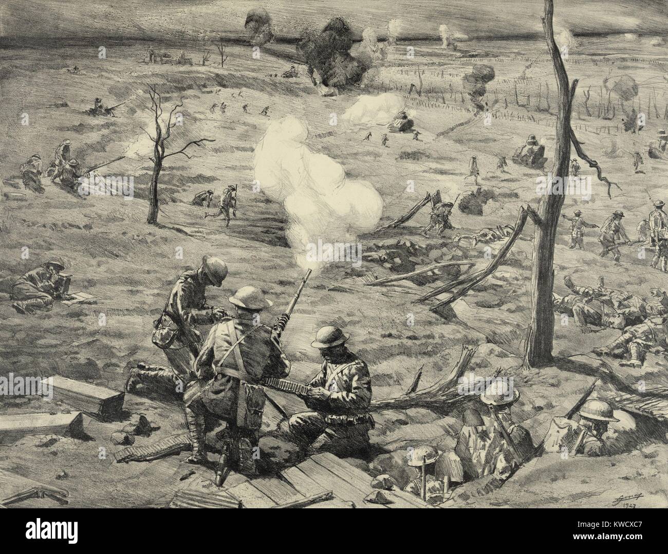 World War 1. Open Attack at St. Mihiel. U.S. troops in action during ...