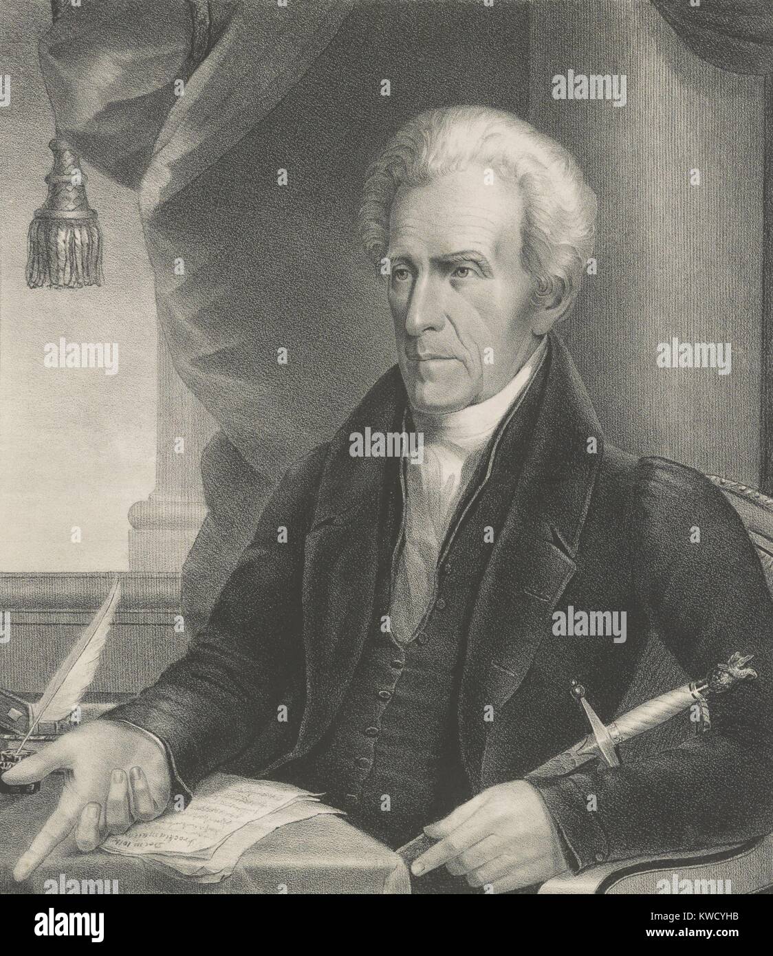 President Andrew Jackson, 1833 print by Ezra Bisbee (BSLOC 2017 6 13) Stock Photo