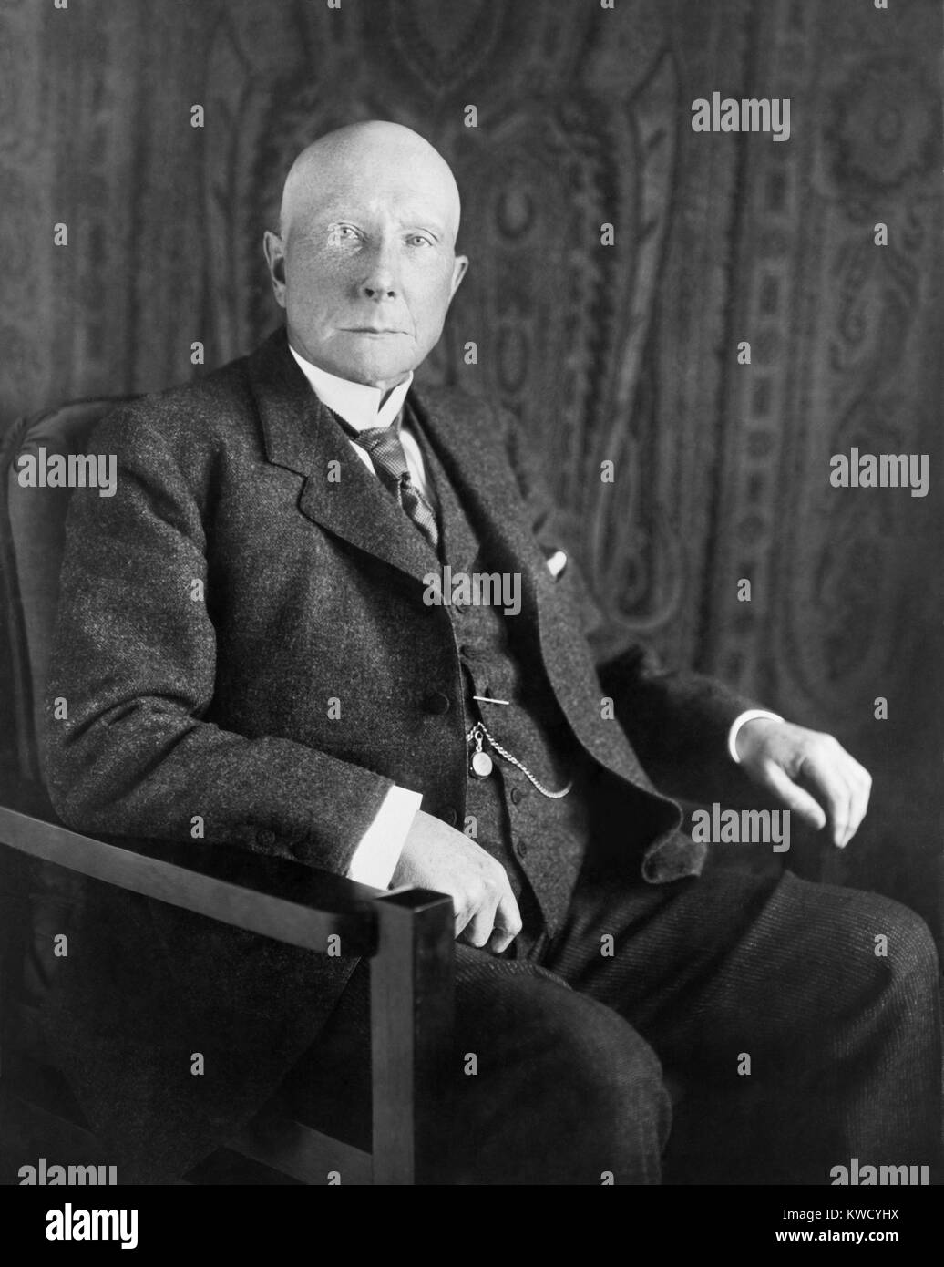 John D. Rockefeller in 1909 portrait by Lawrence P. Ames, N.Y. (BSLOC 2017 2 175) Stock Photo