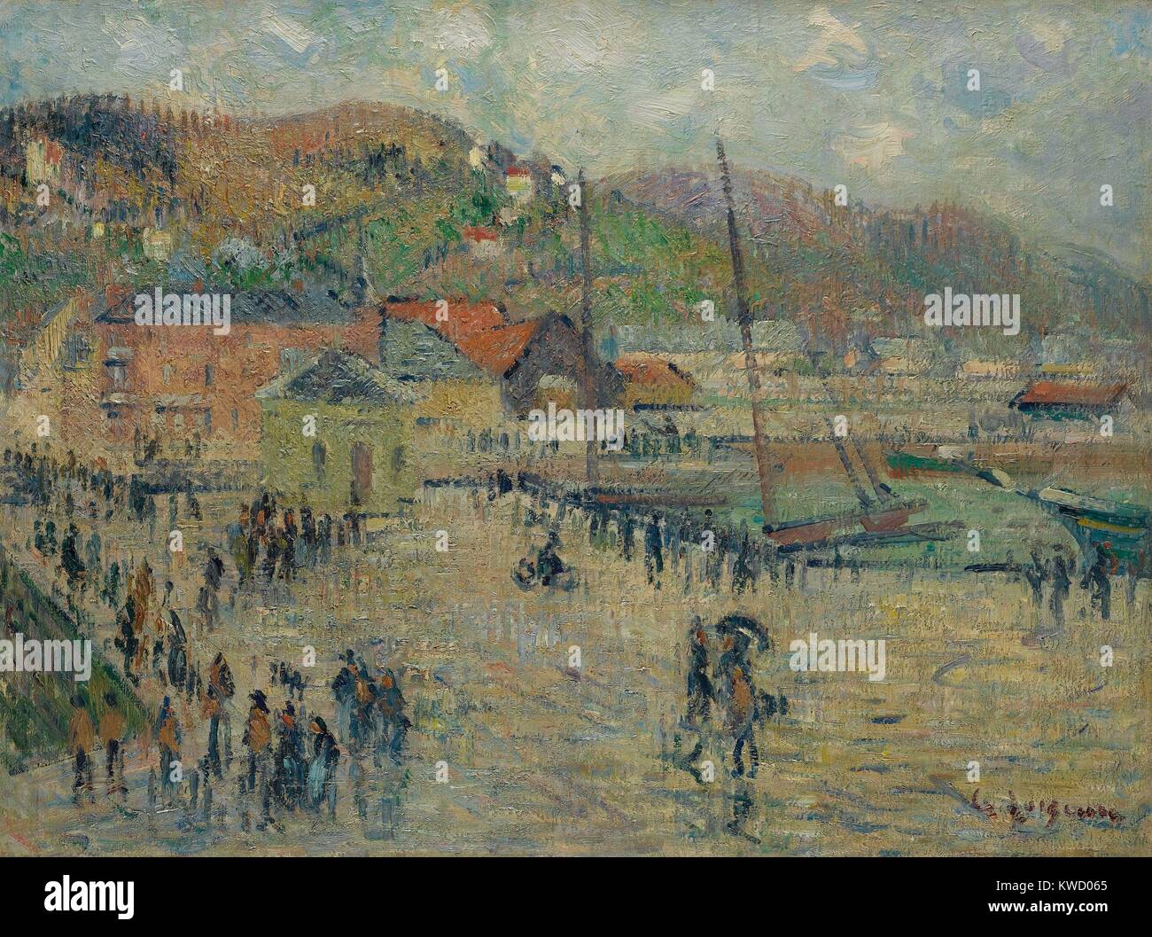 Tableau Toile Gustave Loiseau - Le Grand Quai, Fécamp - Style Impressionniste, Prêt à Accrocher, Neuf Sous Emballage