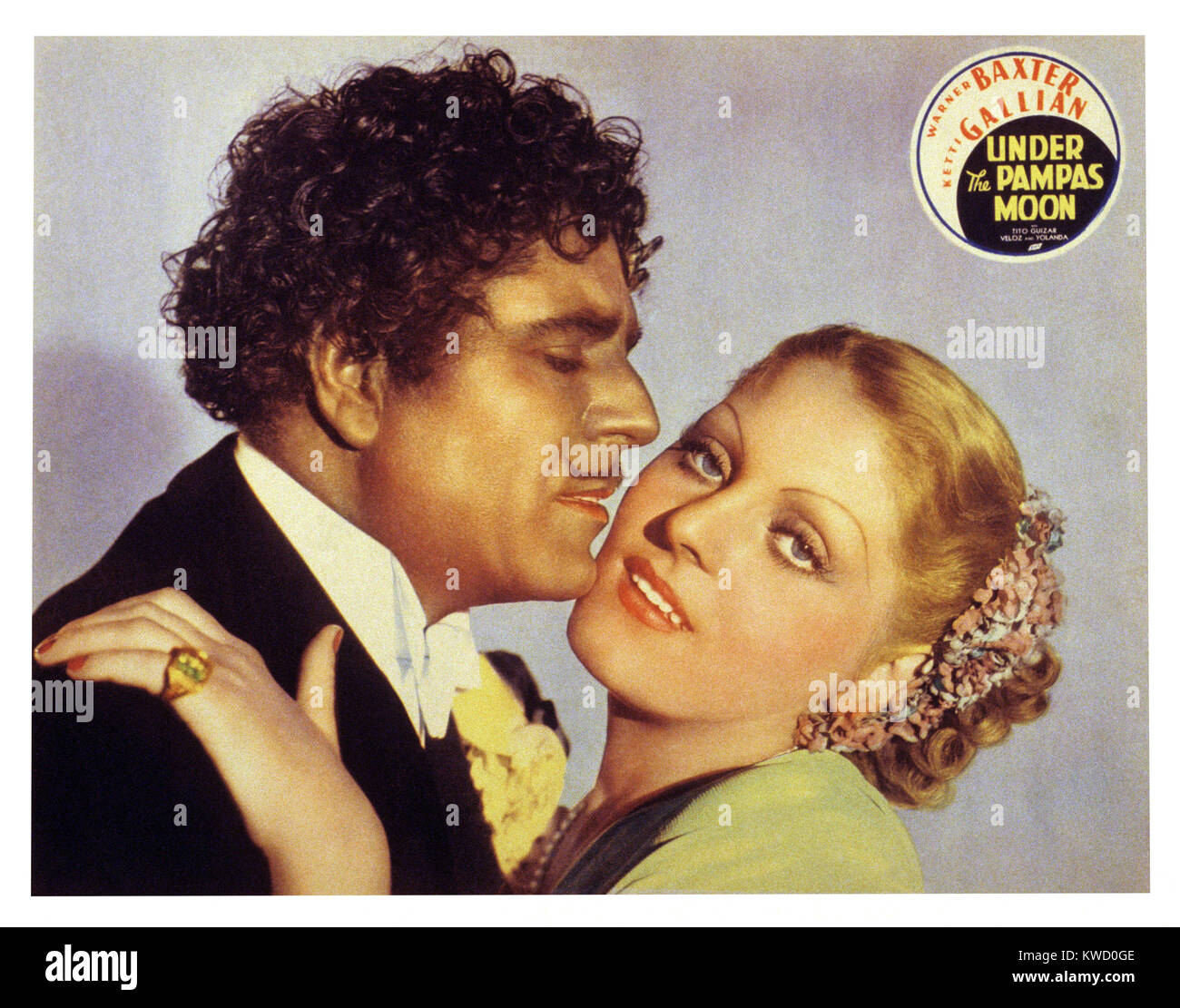 UNDER THE PAMPAS MOON, US lobbycard, from left Warner Baxter, Ketti