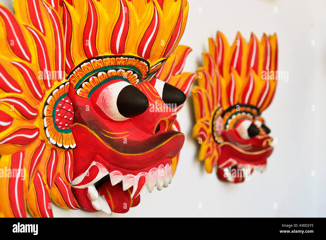 Sri Lankan traditional Fire Devil mask Stock Photo