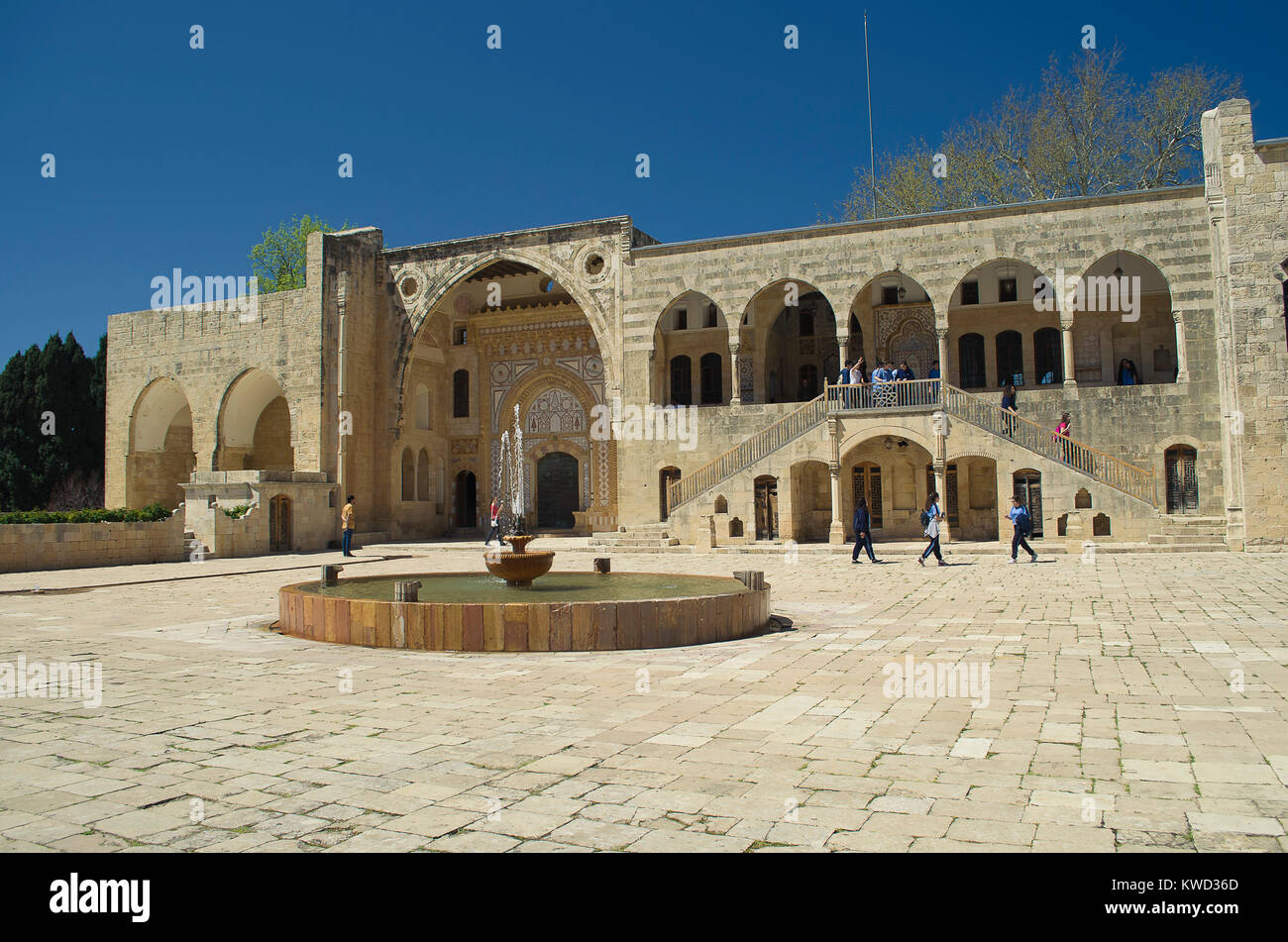 Chouf District, Lebanon, April 05 - 2017: Historic palace located inside the Beit ed-Dine (Beiteddine) palace, built in 1788, renovated after the civi Stock Photo