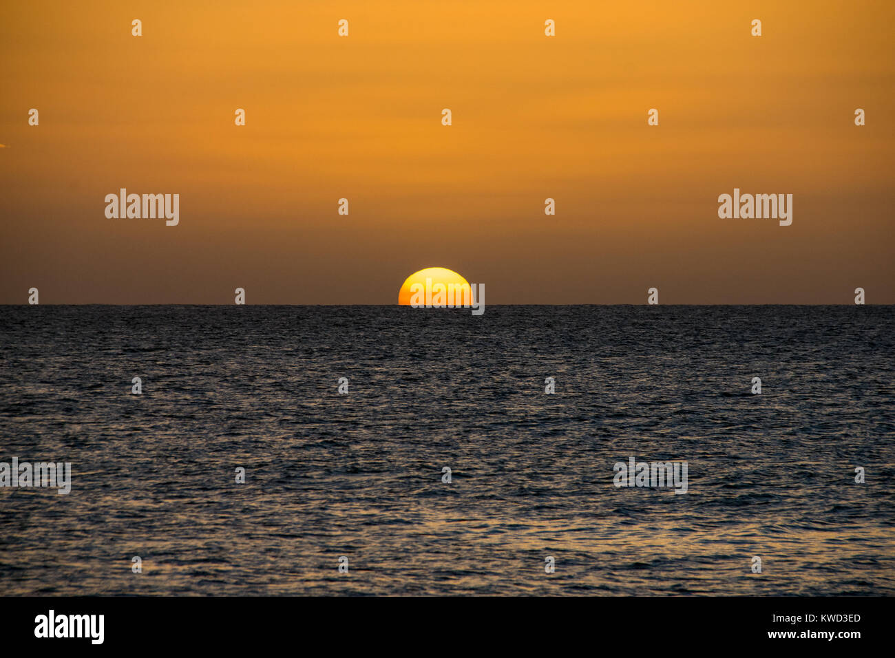 Tropical tranquil sunset over the Atlantic Ocean Stock Photo - Alamy