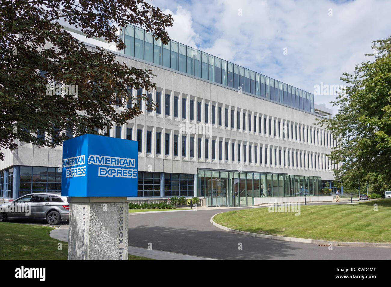 American Express Europe offices, Sussex House, Civic Way, Burgess Hill, West Sussex, England, United Kingdom Stock Photo
