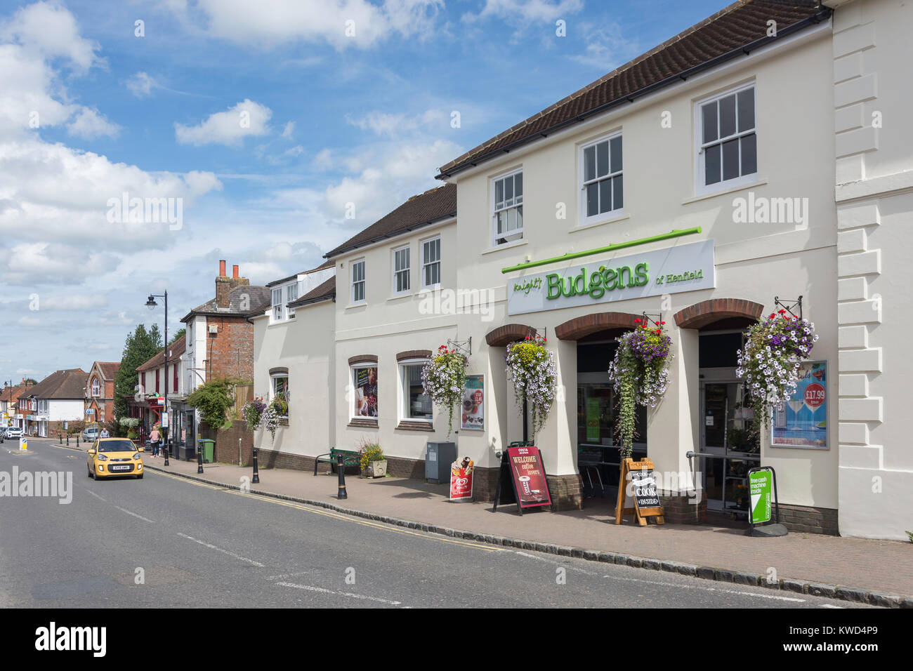 Knight's Budgens of Henfield supermarket, High Street, Henfield, West Sussex, England, United Kingdom Stock Photo