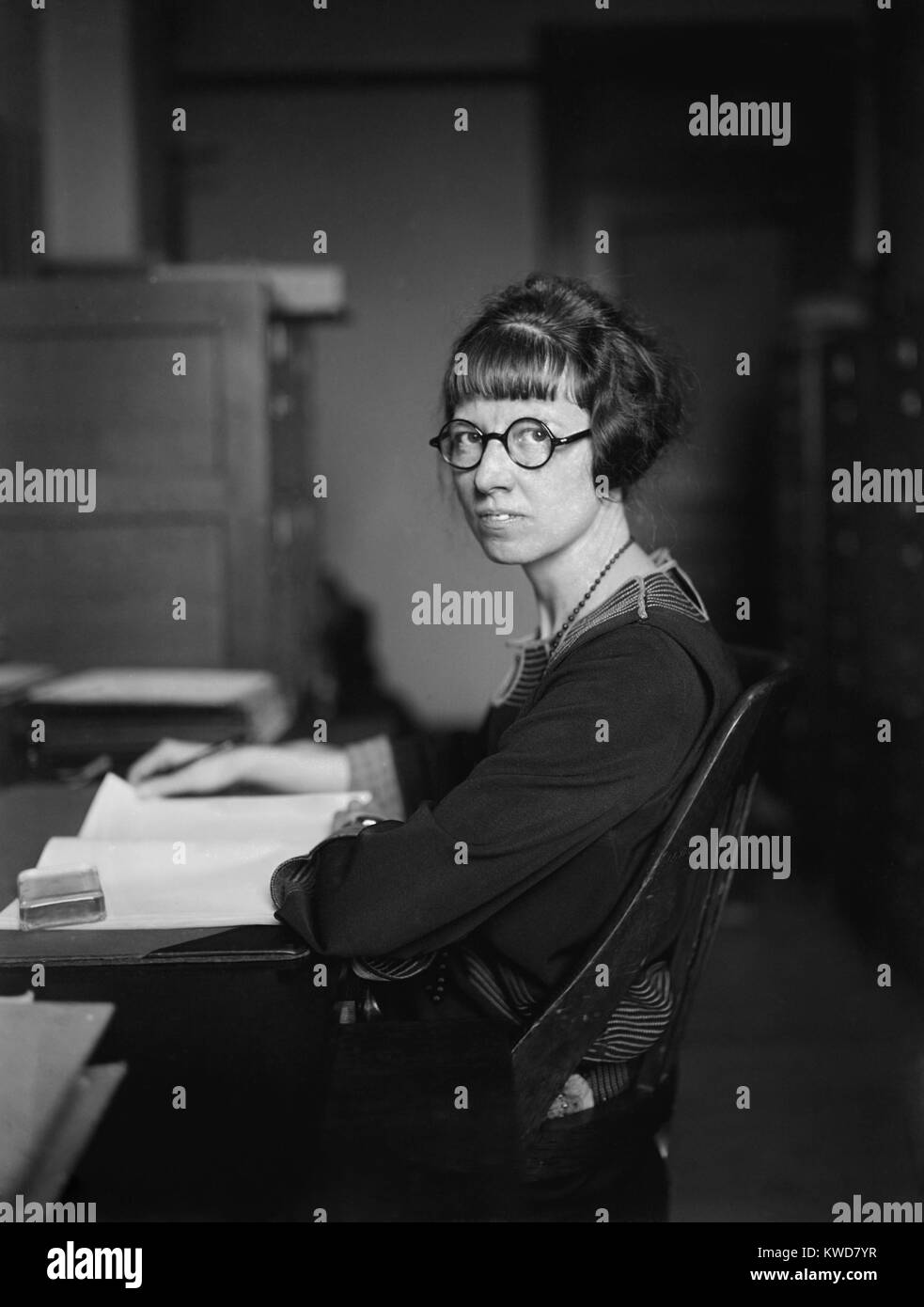 Grace M. Eddy, was the first woman examiner for the Interstate Commerce Commission, 1925. (BSLOC 2015 16 222) Stock Photo