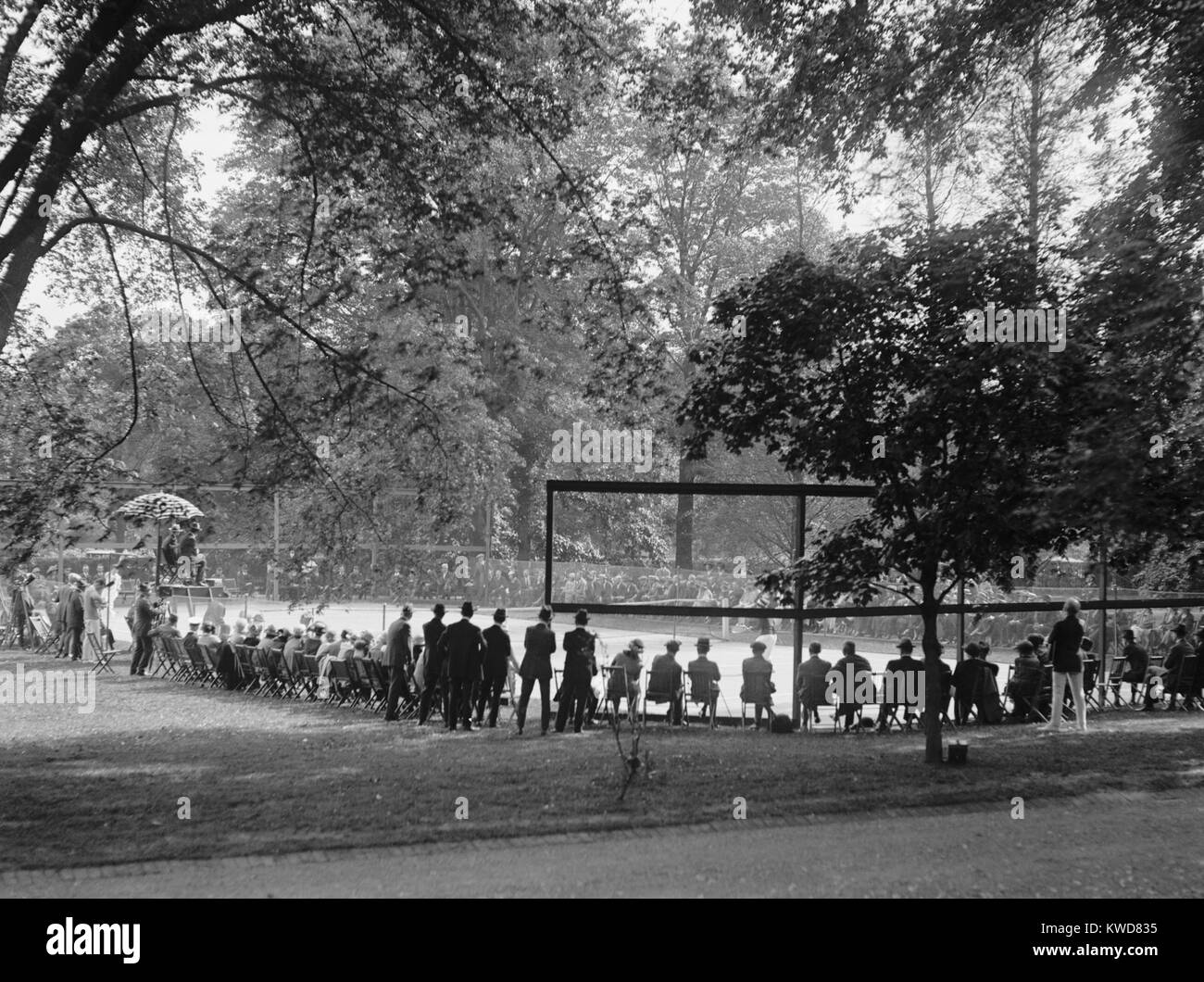 White House tennis court during a match on May 10, 1922. (BSLOC 2015 16 6) Stock Photo