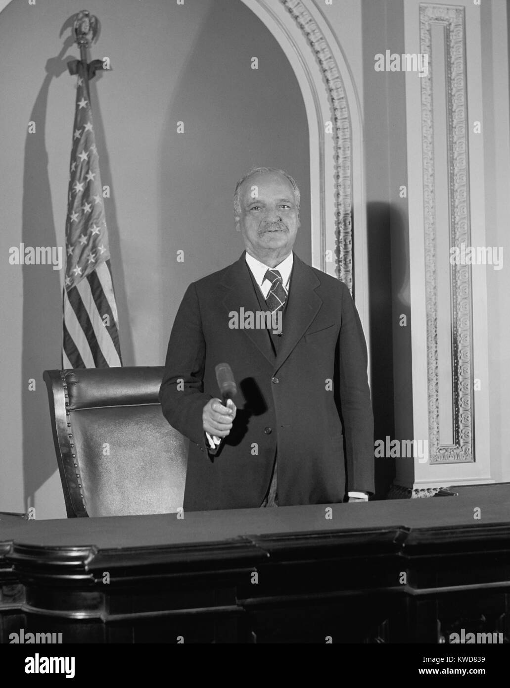 Vice President Charles Curtis presiding over the Senate, April 11, 1929. Before his election as VP, Curtis was Senate Republican Majority Leader. (BSLOC_2015_16_63) Stock Photo