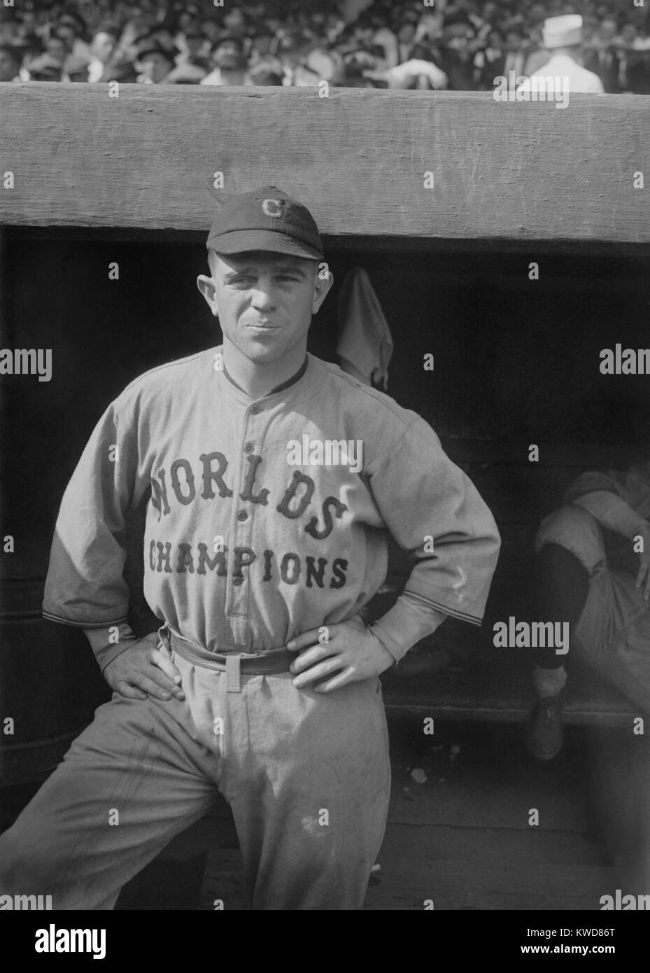 Joe Sewell wearing a uniform celebrating the Cleveland Indians winning of the 1920 World Series. (BSLOC 2015 17 13) Stock Photo