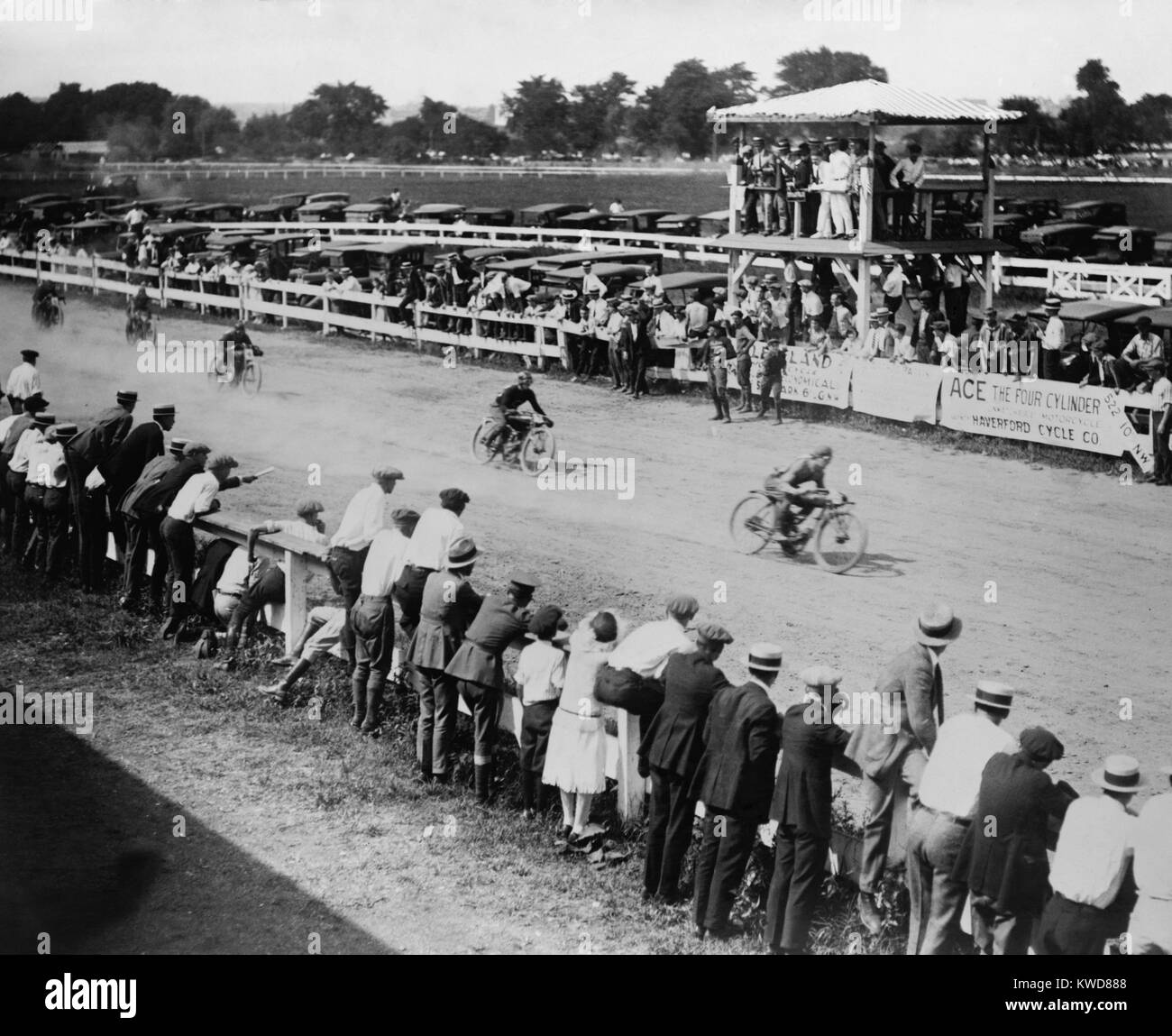 1920s motorcycle race, in the Washington, D.C. area. (BSLOC 2015 17 158) Stock Photo
