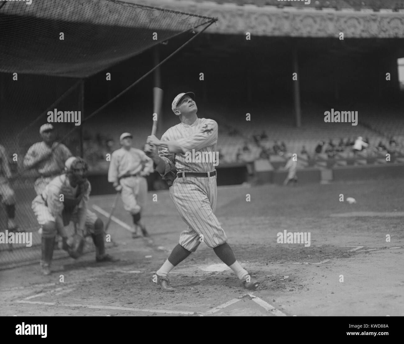 Royce 'Ross' Youngs played ten seasons in Major League Baseball for the New York Giants. His career ended when he died of Bright's disease at the age of 30 in 1927. (BSLOC 2015 17 16) Stock Photo