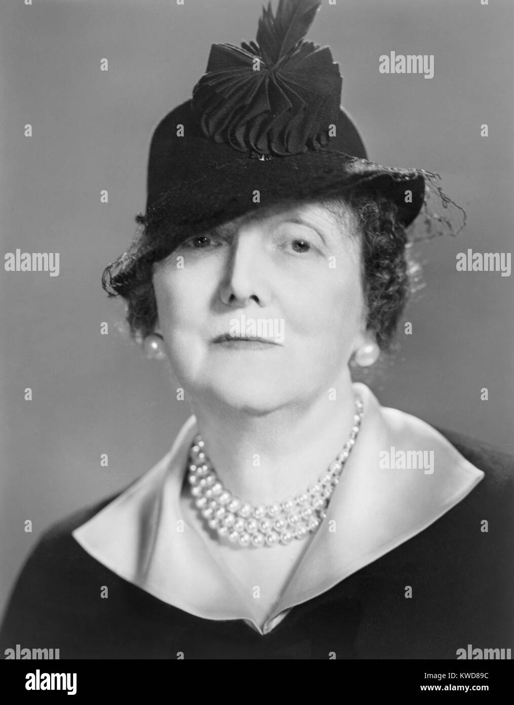 Emily Price Post, American writer and authority on etiquette, in 1937 portrait. In the 1930s she spoke on radio programs and wrote a column on good taste for the Bell Syndicate. (BSLOC 2015 17 181) Stock Photo