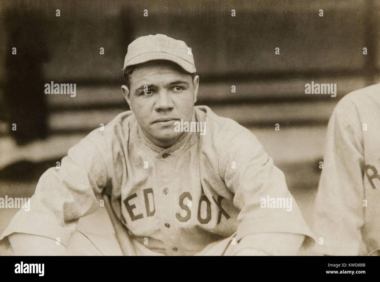 Babe Ruth when he played for the Boston Red Soxs, ca. 1919. (BSLOC_2015_17_22) Stock Photo